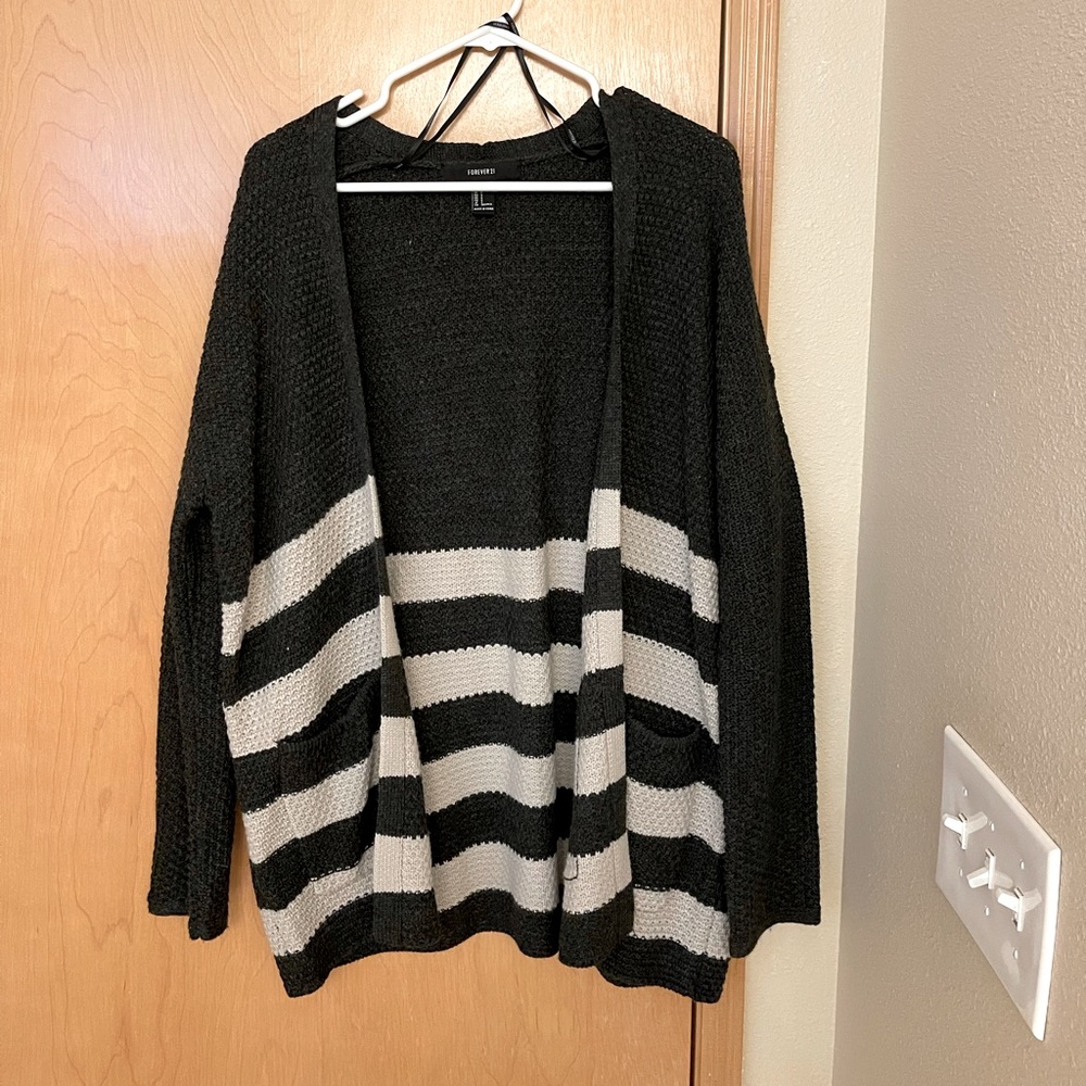 Grey Oversized Cardigan